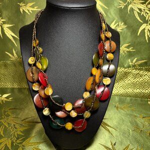 🌈 Sale! 🌈 NEW Adjustable shell & horn necklace with bronze seed beads